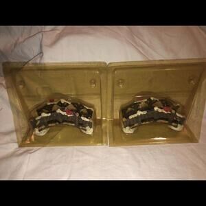 Christmas Village Accessory (2) Set Log Footbridge Winter Snow Red Cardinal